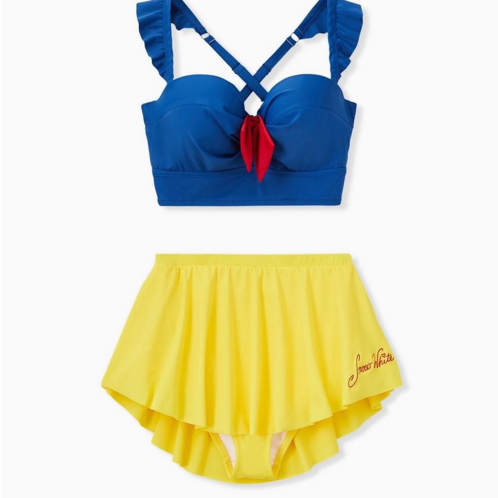 torrid Blue and Yellow High-Waist Bikini Set with Red Accent